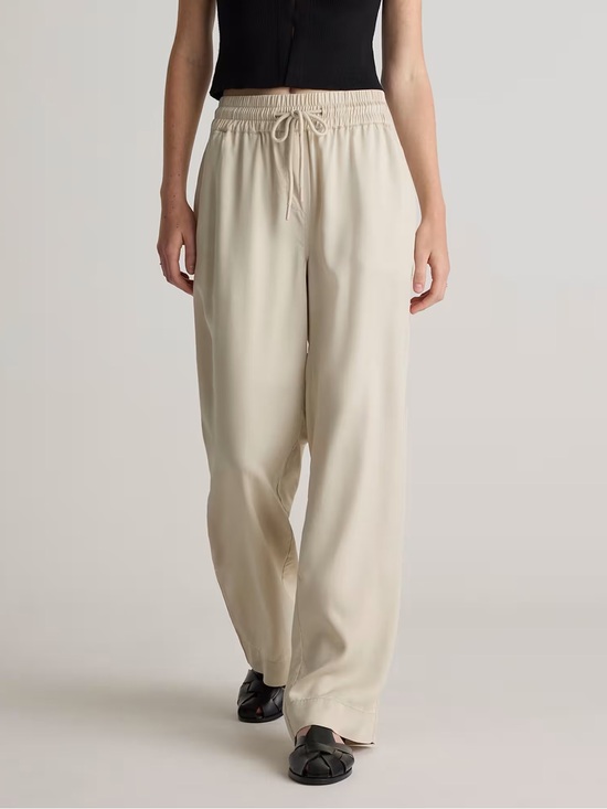Quince Pants - NWOT Quince Vintage Wash Tencel Wide Leg Pants - Sand & Navy Blue